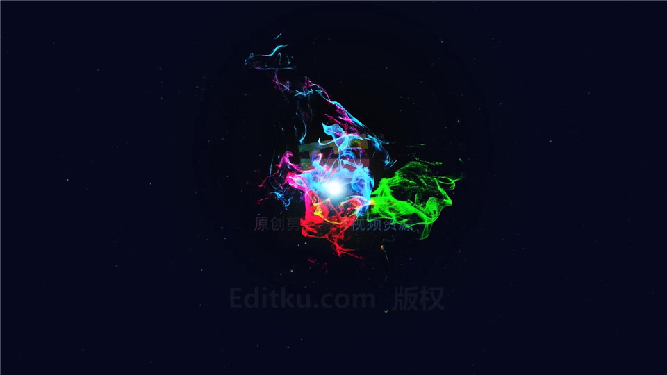 pr制作彩色发光烟雾拖尾粒子特效logo动画片头效果视频