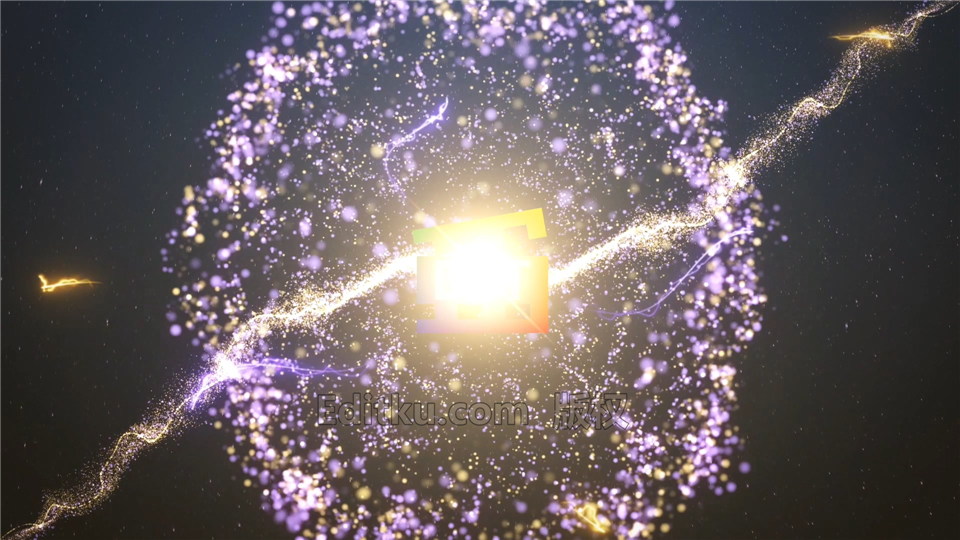 pr制作粒子光线碰撞爆炸特效logo片头标志动画效果视频