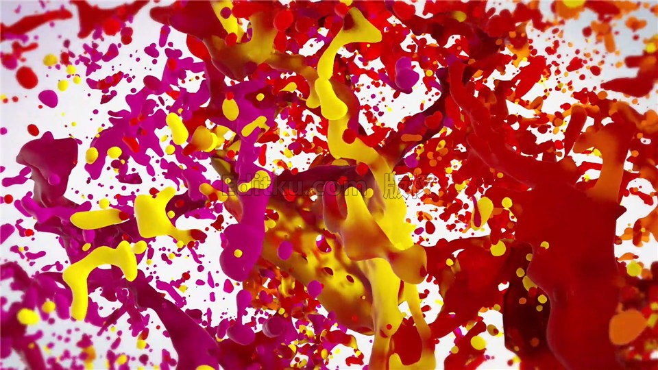AE模板制作流体涂料鲜艳彩色油漆飞溅LOGO动画视频片头_第3张图片_AE模板库