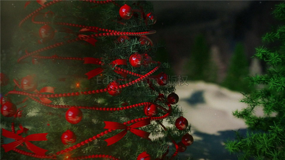 AE模板制作三维圣诞树雪地灯光Christmas节日LOGO视频片头_第1张图片_AE模板库