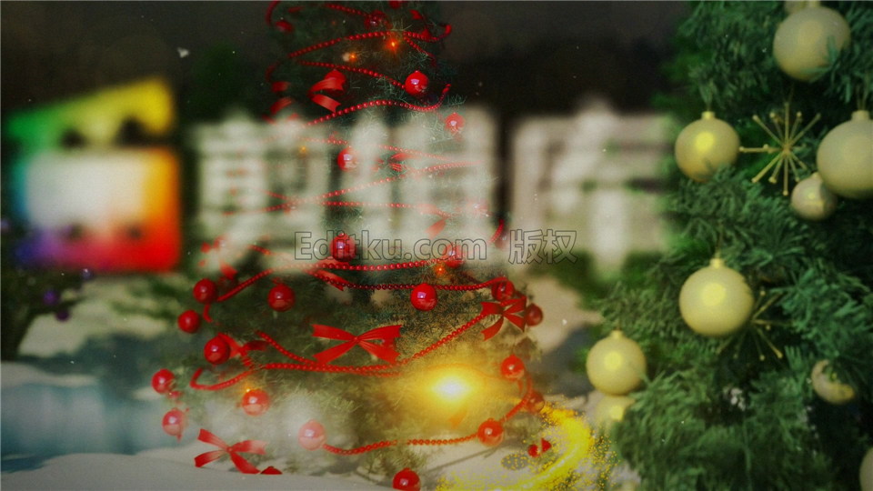 AE模板制作三维圣诞树雪地灯光Christmas节日LOGO视频片头_第2张图片_AE模板库