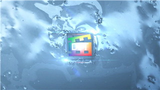 AE模板制作标志掉入水中飞溅水冠水花演绎LOGO动画视频片头