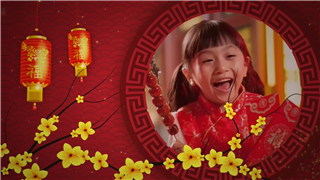 中文AE模板中国新年拜年视频公司年度春节祝福宣传动画制作
