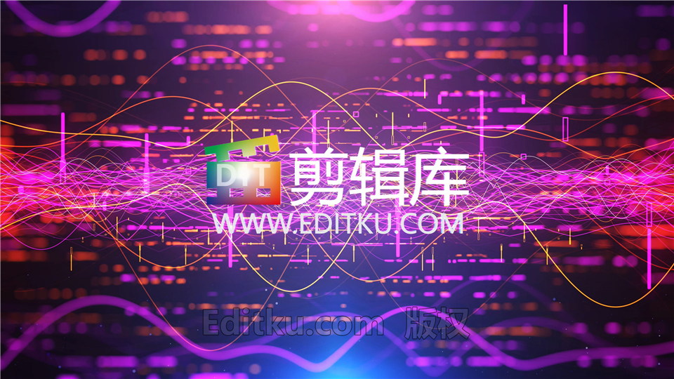 中文4K分辨率AE模板制作音乐可视化炫彩波浪线故障LOGO动画视频片头_第4张图片_AE模板库