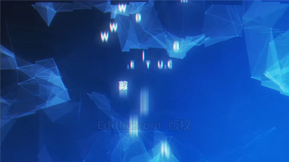 中文AE模板制作蓝色科技粒子空间故障文字标题视频片头_第1张图片_AE模板库