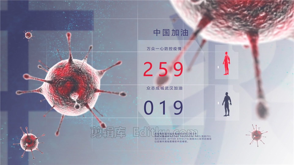 中文AE模板新型冠状病毒最新疫情数据报告感染肺炎人数确诊病例_第3张图片_AE模板库