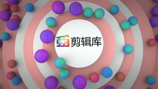 中文AE模板彩色3D球体动画场景演绎LOGO片头视频