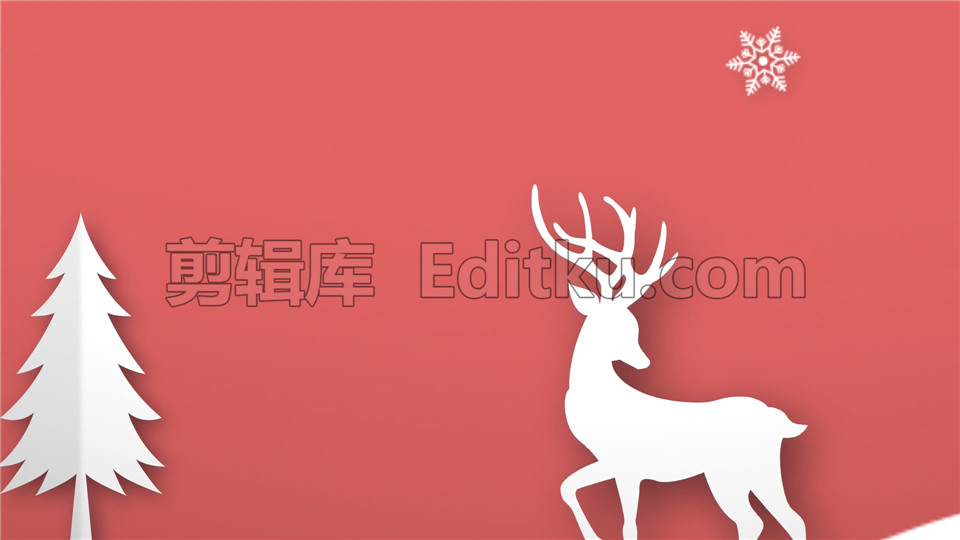 中文AE模板圣诞节麋鹿拉雪车飞天雪花飞舞飘散先露出logo演绎_第1张图片_AE模板库
