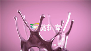中文AE模板制作优雅彩色流体油漆状喷溅效果动画显露LOGO视频
