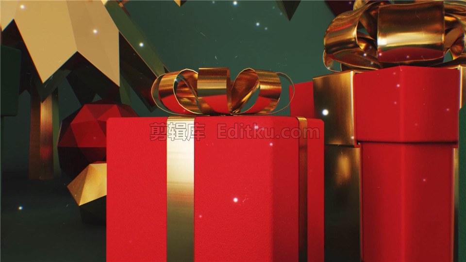 中文AE模板制作庆祝圣诞节3D金色铃铛圣诞树节日邀请片头动画_第1张图片_AE模板库