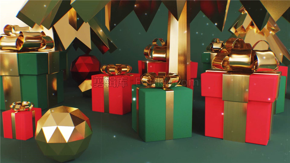 中文AE模板制作庆祝圣诞节3D金色铃铛圣诞树节日邀请片头动画_第2张图片_AE模板库