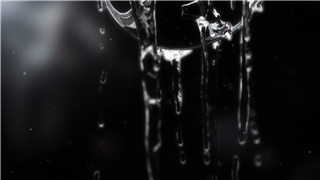 中文AE模板暗黑中潺潺滴落的水流动画效果LOGO揭示开场片头