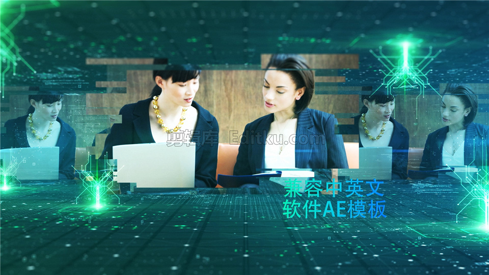中文AE模板制作未来派数字科幻空间中动态公司宣传图文动画效果_第2张图片_AE模板库