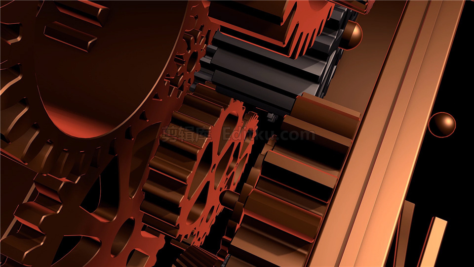原创AE模板制作重金属机械旋转齿轮电影片头标志演绎动画视频_第3张图片_AE模板库
