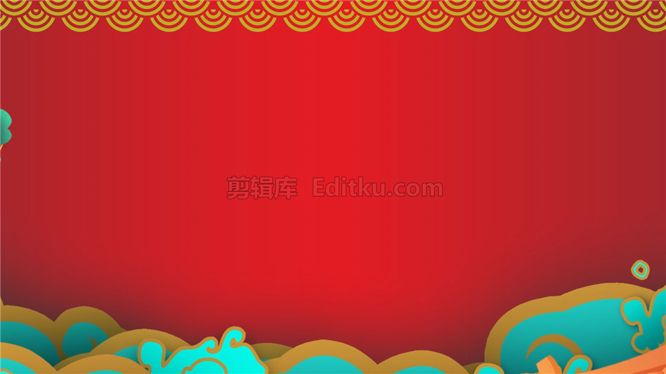中文AE模板制作古风2021金牛年新年气氛红色拜年贺语片头动画_第2张图片_AE模板库