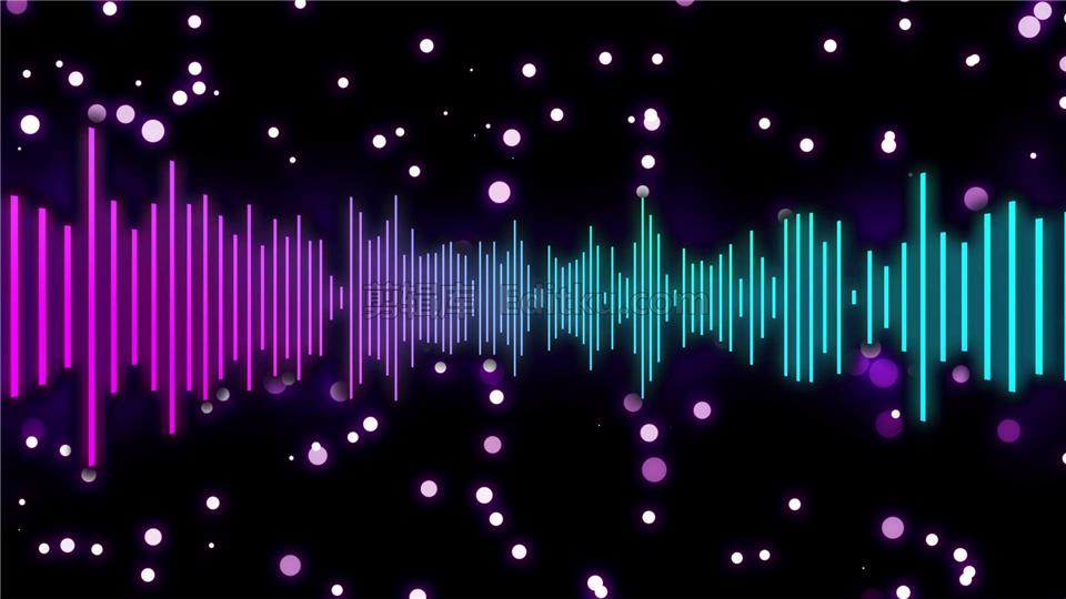 动感音乐彩色线条跳动音频可视化音波画面特效背景视频素材
