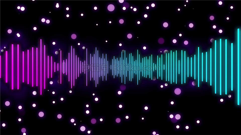 动感音乐彩色线条跳动音频可视化音波画面特效背景视频素材