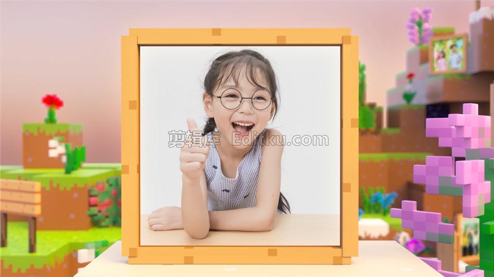 中文AE模板幼儿园宣传儿童图片我的世界游戏卡通风格幻灯片动画_第3张图片_AE模板库