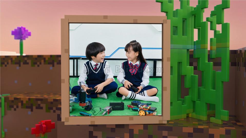 中文AE模板幼儿园宣传儿童图片我的世界游戏卡通风格幻灯片动画_第4张图片_AE模板库