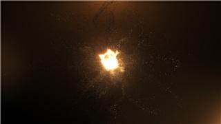 中文AE模板电影开场粒子爆炸标志揭示动画效果
