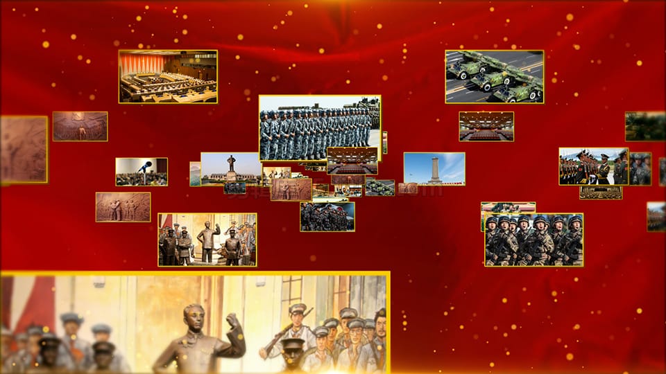 中文AE模板庆祝2021年中国建军第94周年庆党政图文宣传片头_第3张图片_AE模板库