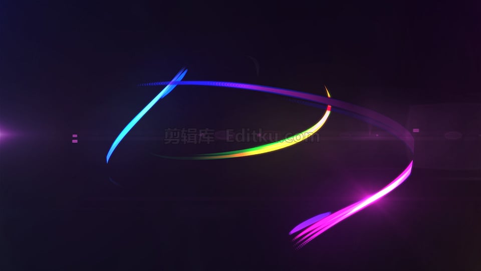 中文AE模板制作炫美彩色闪耀抽象光带LOGO揭示开场动画_第4张图片_AE模板库