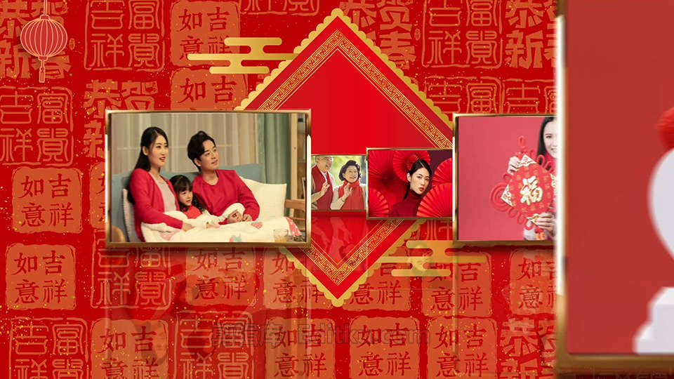 中文AE模板2022金虎春节祝福中国新春照片幻灯片动画_第2张图片_AE模板库