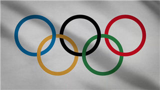 奥林匹克会旗奥运旗帜纺织纹理动态LED背景素材