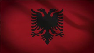 阿尔巴尼亚国旗4K分辨率纺织纹理动态LED背景素材