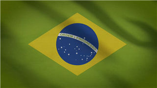 巴西国旗4K分辨率纺织布纹理动态LED背景视频素材
