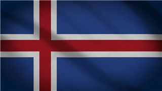 冰岛国旗4K分辨率纺织布纹理动态LED背景视频素材