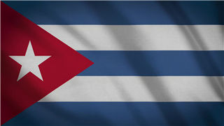 古巴国旗纺织布动态效果4K分辨率LED背景视频素材