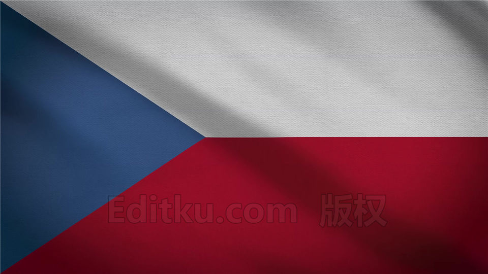 捷克国旗动态纺织布纹理4K分辨率LED背景效果视频素材 第1张