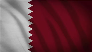 卡塔尔国国旗动态纺织布纹理4K分辨率LED背景效果视频素材