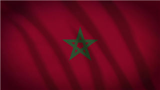 摩洛哥国旗动态LED背景视频纺织布纹理4K分辨率效果素材