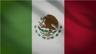 墨西哥国旗动态LED背景视频纺织布纹理4K分辨率效果素材