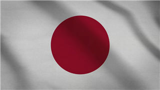 日本国国旗LED背景动态视频素材4K分辨率效果纺织布纹理