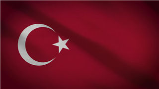 土耳其共和国国旗LED屏幕背景视频素材4K分辨率动态纺织布纹理