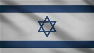 以色列国国旗背景视频LED屏幕动态素材4K分辨率纺织布纹理