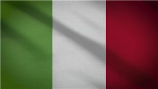 意大利国旗背景视频LED屏幕动态素材4K分辨率纺织布纹理