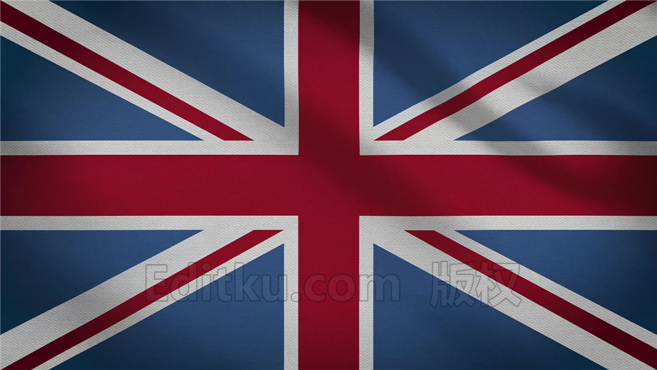 英国国旗背景视频动态LED屏幕素材4K分辨率纺织布效果 第1张