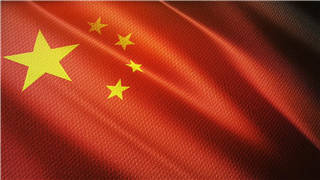 布条纹动态中国国旗动画五星红旗效果背景视频素材