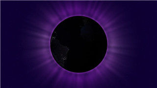 抽象空间星球散发紫色光芒舞台LED背景视频VJ素材效果