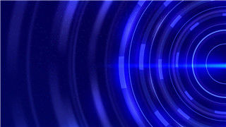 科技感蓝色旋转光环粒子动画VJ素材LED音乐舞台视频