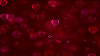 浪漫爱情鲜红色心状唯美粒子动画喜庆舞台LED荧屏背景