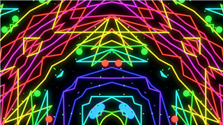 动感节奏音乐三角形炫彩线谱可视化DJ舞台动画背景素材