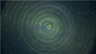 4K可循环宇宙空间粒子旋涡开场视频神秘幻想3D绿色波纹舞台背景                             