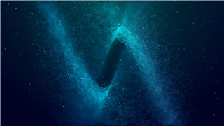 4k绚丽梦幻蓝LED背景广告宣传活动闪亮花纹肌理粒子旋转动画视频