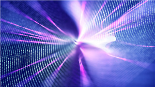 抽象感蜘蛛网循环旋转耀眼聚灯光宣传活动开场背景蓝紫色LED视频素材