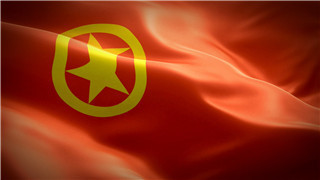 中国共青团团旗团徽飘扬丝绸布料宣传团委活动LED背景素材
